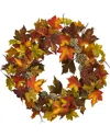 Nearly Natural Maple And Pine Cone Wreath