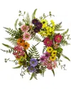 Nearly Natural Mixed Flower Wreath