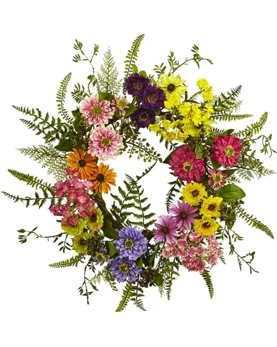 NEARLY NATURAL NEARLY NATURAL MIXED FLOWER WREATH