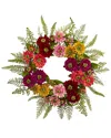 Nearly Natural Mixed Flower Wreath