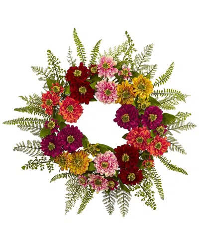 NEARLY NATURAL NEARLY NATURAL MIXED FLOWER WREATH