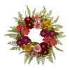 Nearly Natural Mixed Flower Wreath Artificial Flowers In Multi