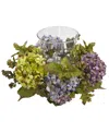 Nearly Natural Mixed Hydrangea Candelabrum Silk Arrangement In Mixed