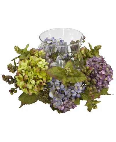 NEARLY NATURAL MIXED HYDRANGEA CANDELABRUM SILK ARRANGEMENT
