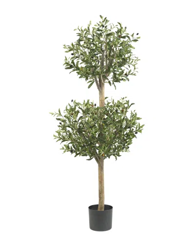 Nearly Natural Olive Double Topiary Silk Tree In Green
