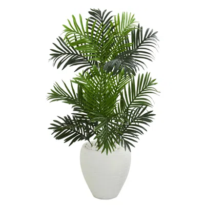 Nearly Natural Paradise Palm Artificial Tree In White Planter In Green