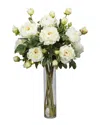 Nearly Natural Peony In White