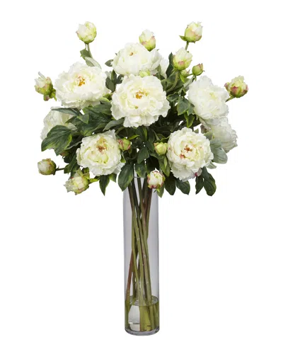 Nearly Natural Peony In White