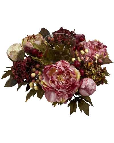 Nearly Natural Peony Hydrangea Candelabrum In Multi
