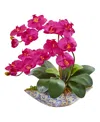 Nearly Natural Phalaenopsis Orchid Artificial Arrangement In Vase In Beauty