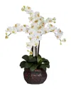 Nearly Natural Phalaenopsis Orchid Artificial Flower Arrangement In Decorative Vase