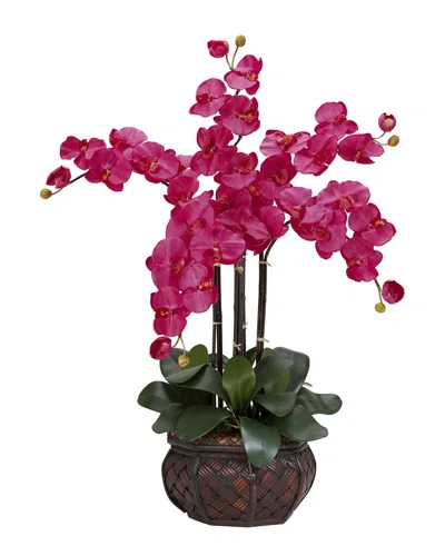 Nearly Natural Phalaenopsis With Decorative Vase Silk Flower Arrangement In Beauty