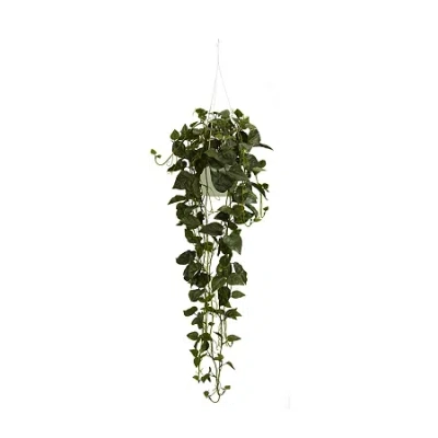 Nearly Natural Philodendron Hanging Basket Artificial Plant In Green