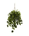 Nearly Natural Philodendron Hanging Basket Uv Resistant In Green