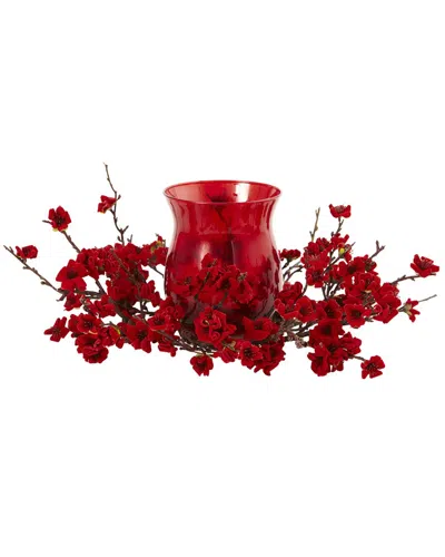 Nearly Natural Holly Berry Candelabrum In Red