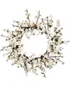 Nearly Natural 24in. Plum Blossom Wreath