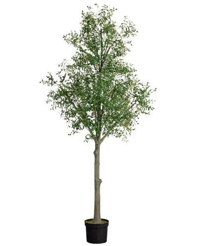 Nearly Natural Podocarpus With Mossed Bonsai Planter In Green