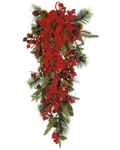 Nearly Natural Poinsettia Teardrop In Red