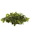 Nearly Natural Pothos With Rectangle Decorative Planter In Green