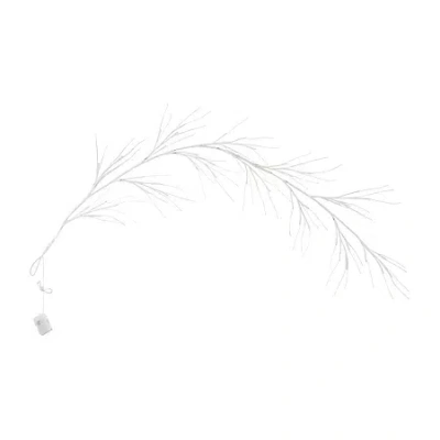 Nearly Natural Pre-lit Artificial White Birch Garland With 48 Warm White Led Lights Christmas Indoor Garland