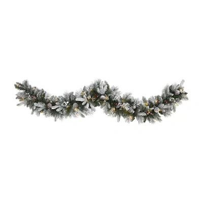 Nearly Natural Pre-lit Indoor Garland In Green