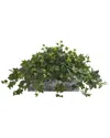 Nearly Natural Puff Ivy Artificial Plant In Stone Planter In Red