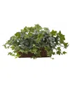 Nearly Natural Puff Ivy W/ Ledge Basket In Green