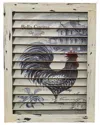 Nearly Natural Rooster Window Shutter Wall Decor In White