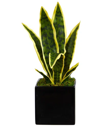 Nearly Natural Sansevieria Artificial Plant In Black Planter In Green