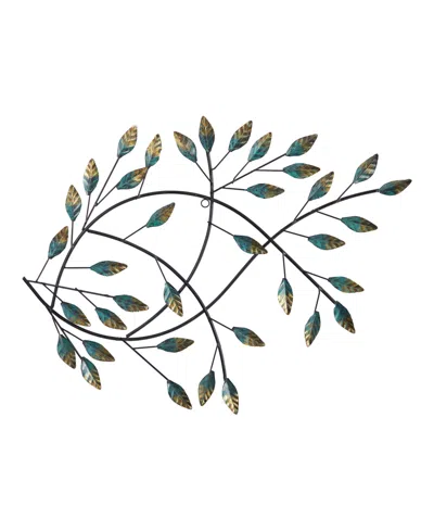 Nearly Natural Scattered Leaves Vine Wall Decor, 18" X 22" In Green