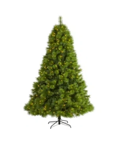 Nearly Natural Scotch Pine Artificial Christmas Tree With 300 Clear Led Lights In Green