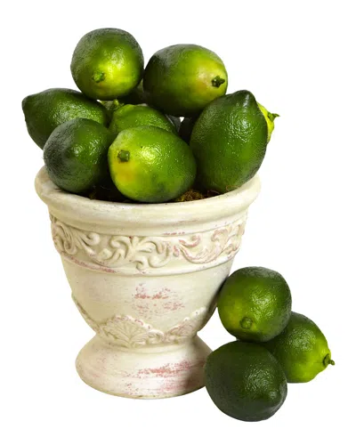 Nearly Natural Set Of 12 Faux Limes In Neutral