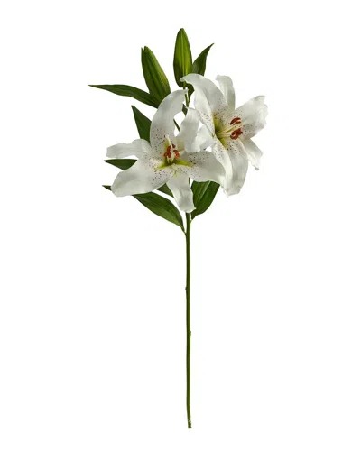 Nearly Natural Set Of 2 31in Ruburn Lily Artificial Flower In White