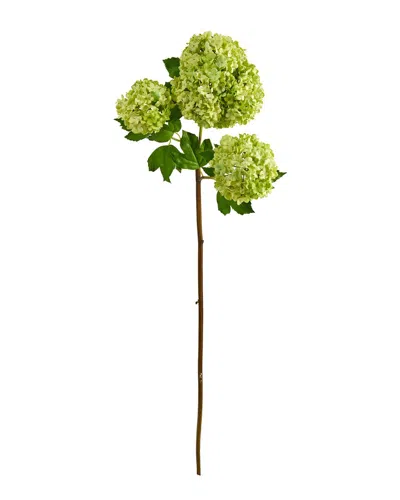 Nearly Natural Set Of 2 33in Snowball Hydrangea Artificial Flower In Green