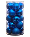 Nearly Natural Set Of 20 Shatterproof Ornaments In Blue
