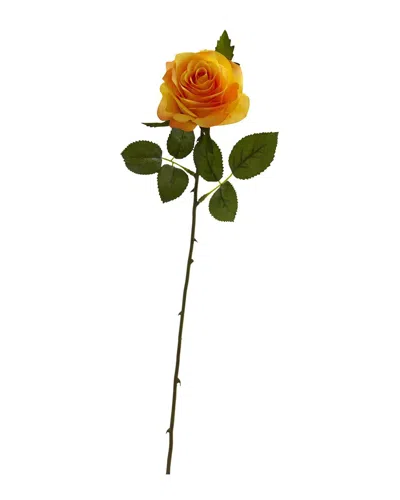 Nearly Natural 18" Rose Artificial Flower, Set Of 24 In Orange