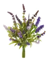 Nearly Natural Set Of 3 15in Lavender Artificial Flower Bouquet In Purple