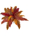 Nearly Natural Set Of 3 20in. Autumn Boston Fern Artificial Plant In Orange