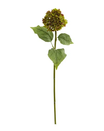 Nearly Natural 30" Hydrangea Artificial Flower, Set Of 4 In Green