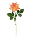 Nearly Natural Set Of 6 20in Rose Artificial Flower In Orange