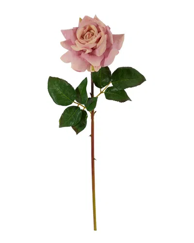 Nearly Natural Set Of 6 20in Rose Artificial Flower In Purple
