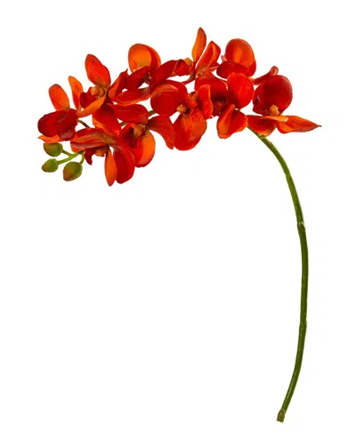 Nearly Natural Set Of 6 21in Phalaenopsis Orchid Artificial Flower In Orange