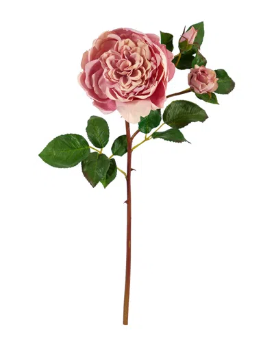 Nearly Natural Set Of 6 22in Rose Artificial Flower In Red