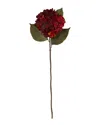 Nearly Natural Set Of 6 32in Hydrangea Artificial Flower In Red