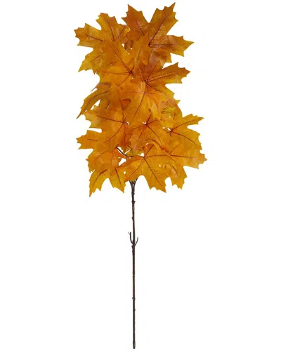 Nearly Natural Set Of 6 38in. Autumn Maple Leaf Artificial Flower In Orange