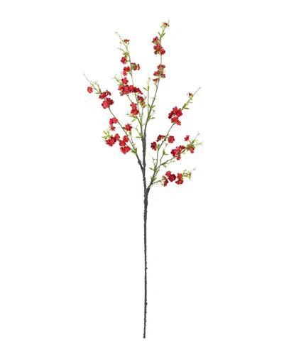 Nearly Natural Set Of 6 38in Cherry Blossom Artificial Flower In Red