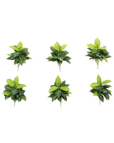 Nearly Natural Set Of 6 Artificial Dieffenbachia Plants In Green