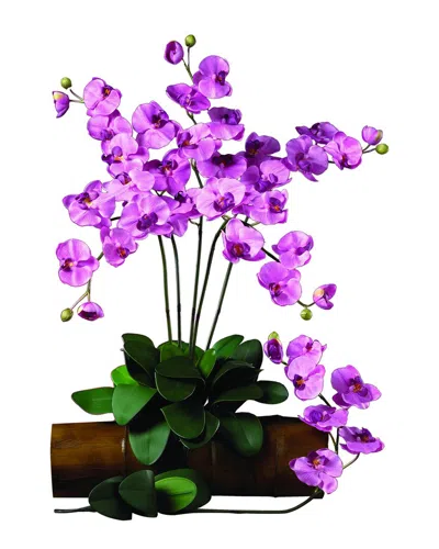 Nearly Natural Set Of 6 Phalaenopsis Stem In Purple