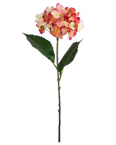 Nearly Natural Set Of Three 20in Artificial Hydrangea Flower Stems In Orange