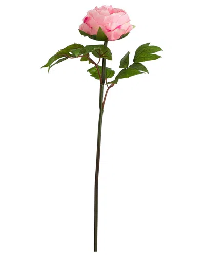 Nearly Natural Set Of Three 20in Artificial Peony Flower Stems In Pink